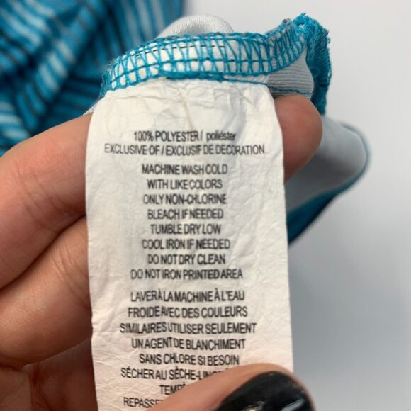 Ben Hogan Polo Shirt Mens M Medium Blue Striped Sweat Wicking Performance Golf - Picture 7 of 9